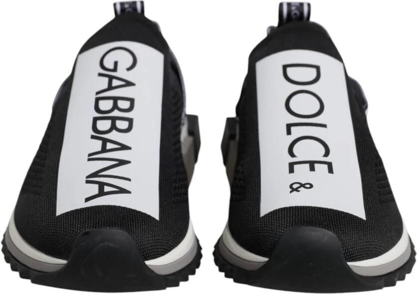 Dolce & Gabbana Zwart Wit Slip-On Gebreide Sneaker
