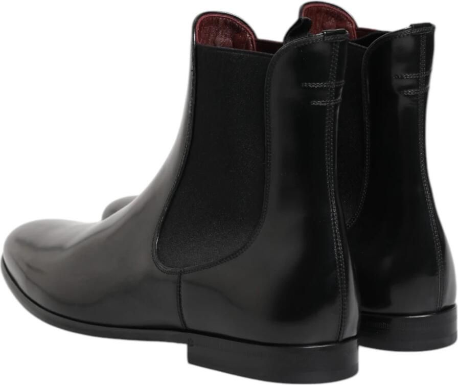 Dolce & Gabbana Zwarte Chelsea Slip On Mid Calf Laarzen