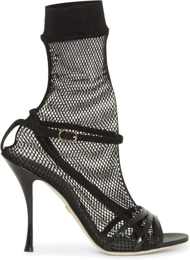 Dolce & Gabbana Zwarte suède korte laarzen sandalen schoenen