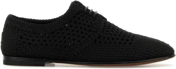 Dolce & Gabbana Zwarte Gehaakte Veterschoenen Sneakers
