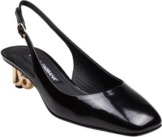 Dolce & Gabbana Zwarte Patentleren Slingback met DG Hak Black Dames - Foto 2