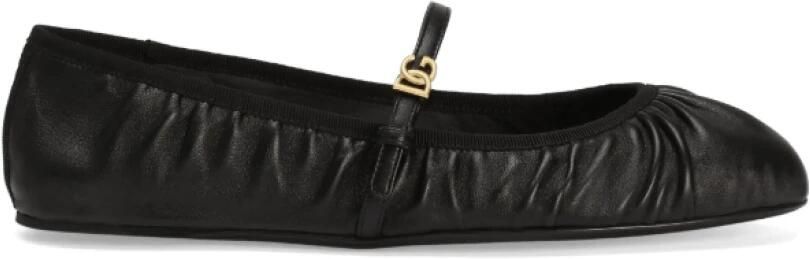 Dolce & Gabbana Zwarte Leren Ballet Flats met Gesp