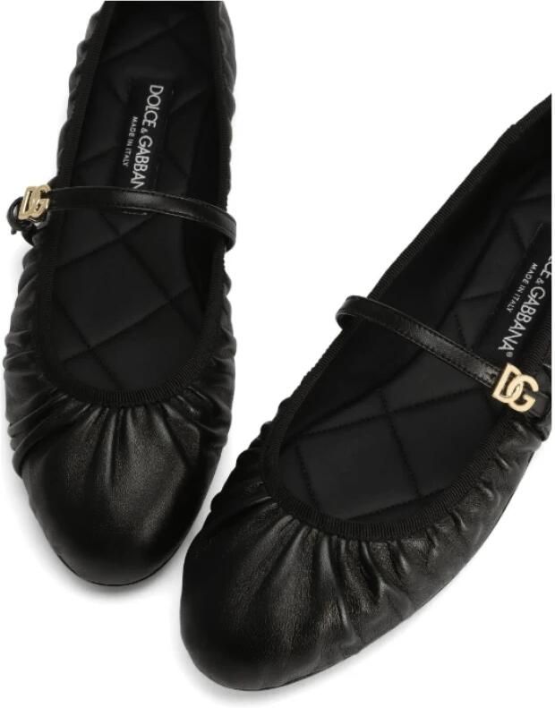 Dolce & Gabbana Zwarte Leren Ballet Flats met Gesp - Foto 2