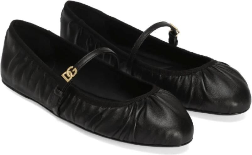 Dolce & Gabbana Zwarte Leren Ballet Flats met Gesp - Foto 3