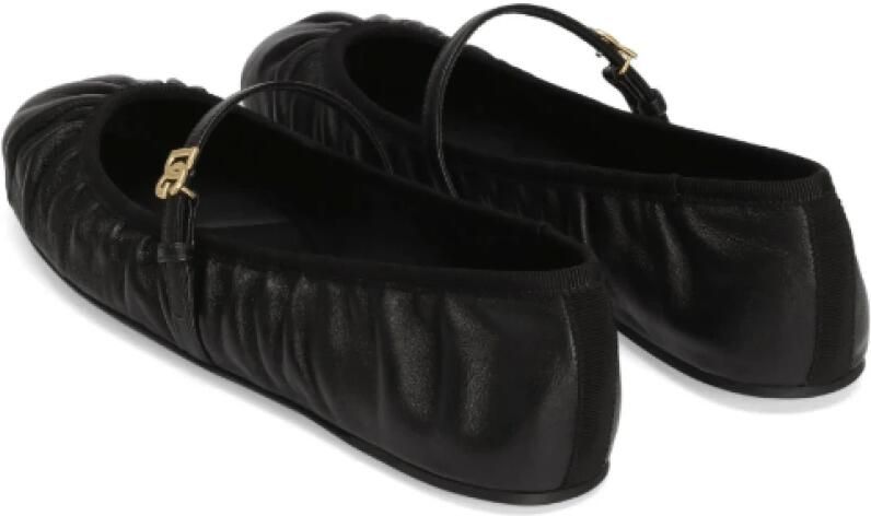 Dolce & Gabbana Zwarte Leren Ballet Flats met Gesp - Foto 4