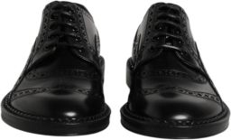 Dolce & Gabbana Zwarte Leren Derby Formele Schoenen