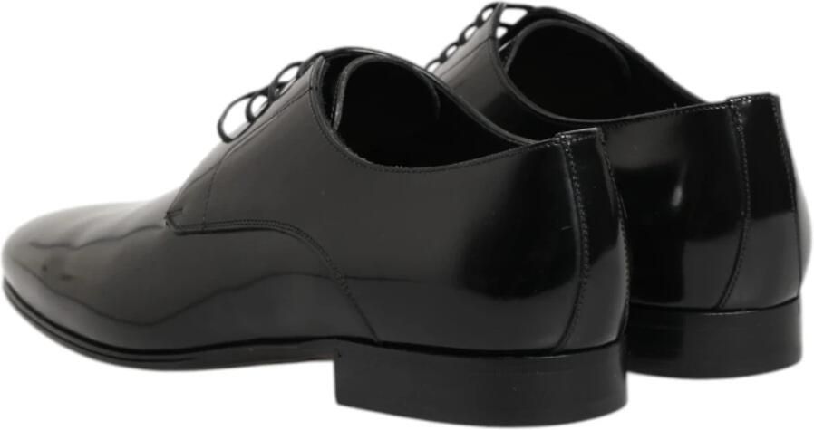 Dolce & Gabbana Black Leather Lace Up Men Dress Derby Shoes - Foto 4