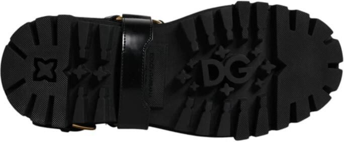 Dolce & Gabbana Zwarte Leren Enkel Gesp Laarzen - Foto 4