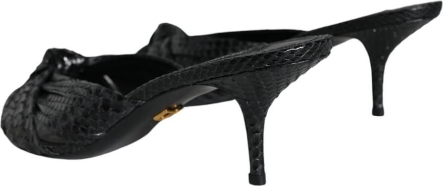 Dolce & Gabbana Zwarte leren hak sandalen schoenen