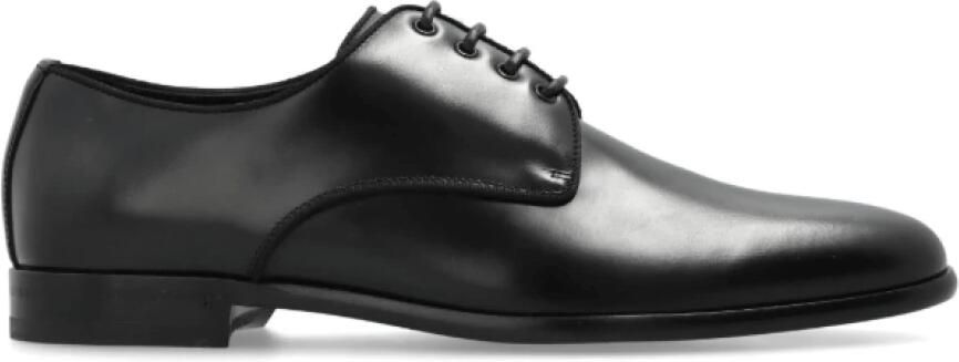 Dolce & Gabbana Zwarte Leren Oxford Schoenen Amandel Teen