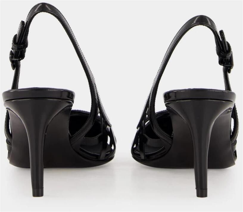 Dolce & Gabbana Zwarte Leren Slingback Hakken