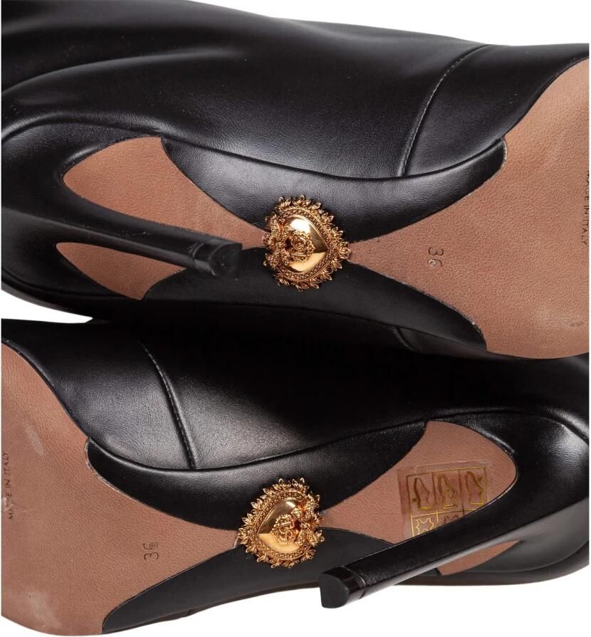 Dolce & Gabbana Zwarte Leren Stiletto Laars Hartdetail