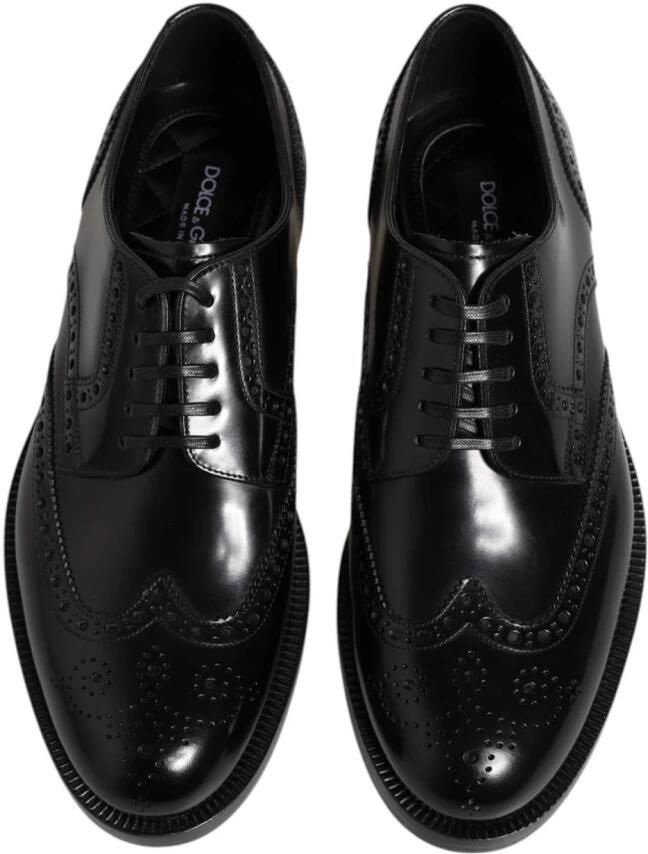 Dolce & Gabbana Zwarte Leren Wingtip Formele Schoenen - Foto 2