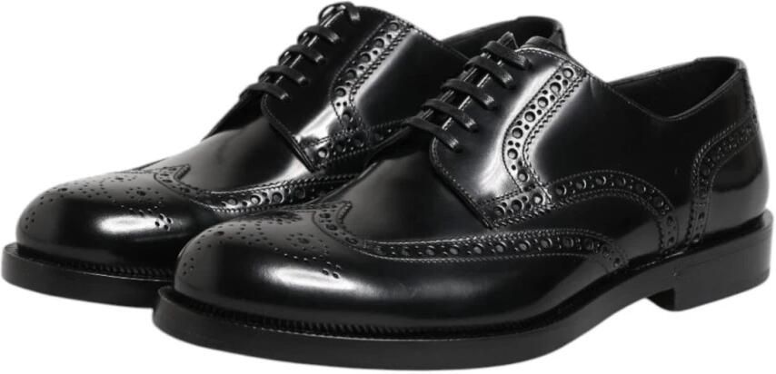 Dolce & Gabbana Zwarte Leren Wingtip Formele Schoenen - Foto 4