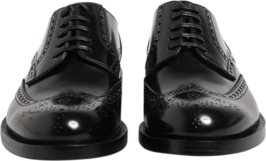 Dolce & Gabbana Zwarte Leren Wingtip Formele Schoenen