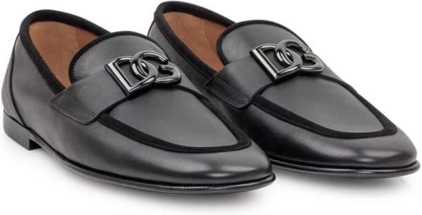 Dolce & Gabbana Loafers met Velvet Perimeter en DG Plaque Black Heren - Foto 3
