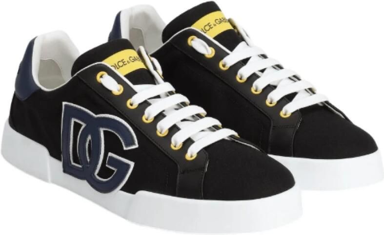 Dolce & Gabbana Zwarte logo lage sneakers