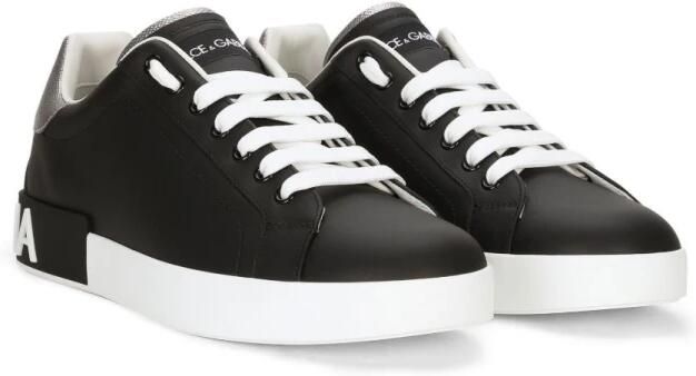Dolce & Gabbana Portofino Leren Sneakers met Contrasterende Inzet Black Heren - Foto 4