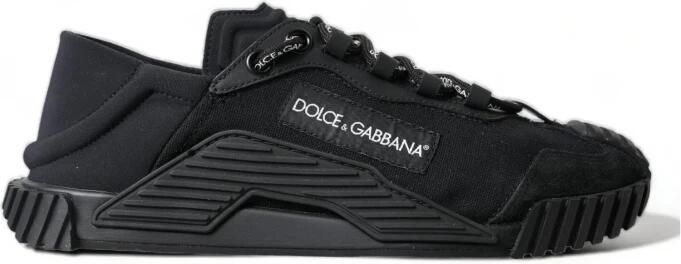 Dolce & Gabbana Zwarte Logo Veterschoenen