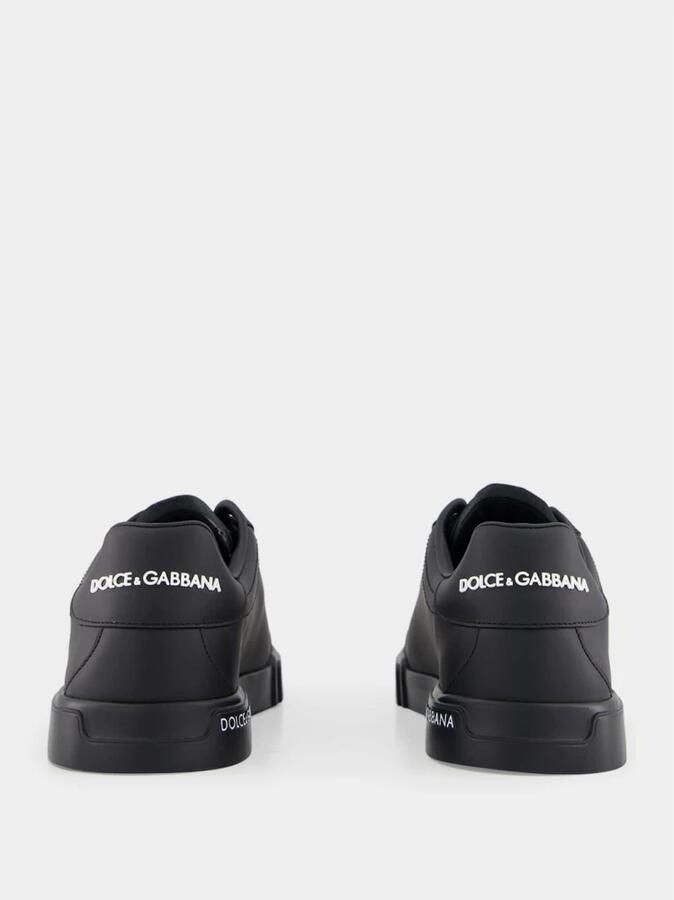 Dolce & Gabbana Zwarte Nappa Leren Sneakers