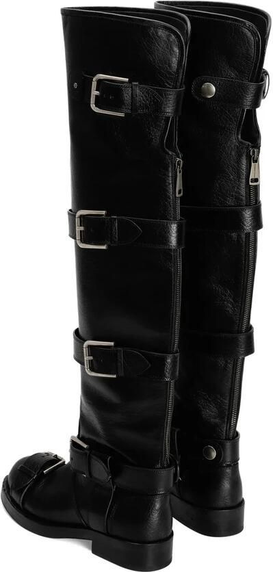 Dolce & Gabbana Zwarte Paardenleren Kniehoge Laarzen
