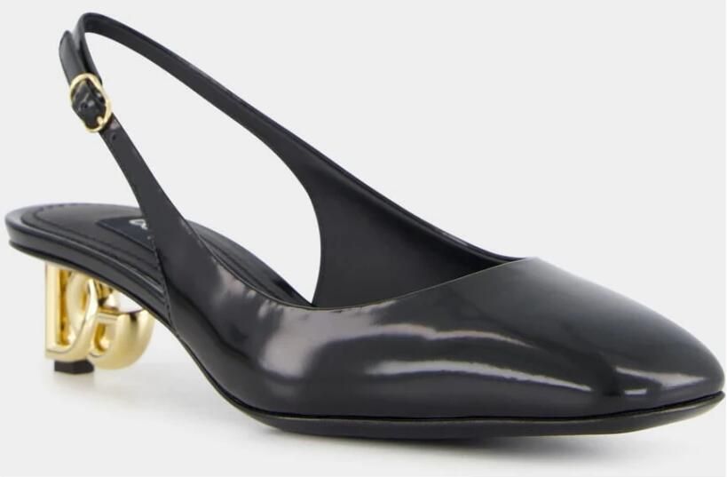 Dolce & Gabbana Zwarte Patentleren Slingback met DG Hak Black Dames - Foto 4