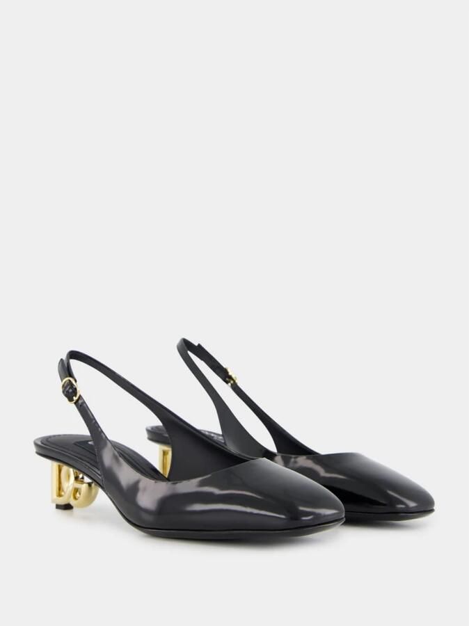 Dolce & Gabbana Zwarte Patentleren Slingback met DG Hak Black Dames - Foto 2