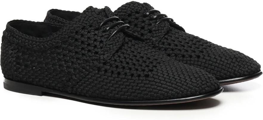 Dolce & Gabbana Zwarte platte schoenen met logolabel