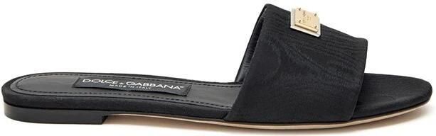 Dolce & Gabbana Zwarte Polyester Slippers