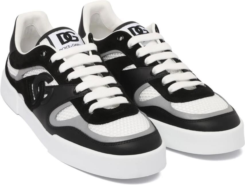 Dolce & Gabbana Zwarte Leren Sneakers met Top Veters