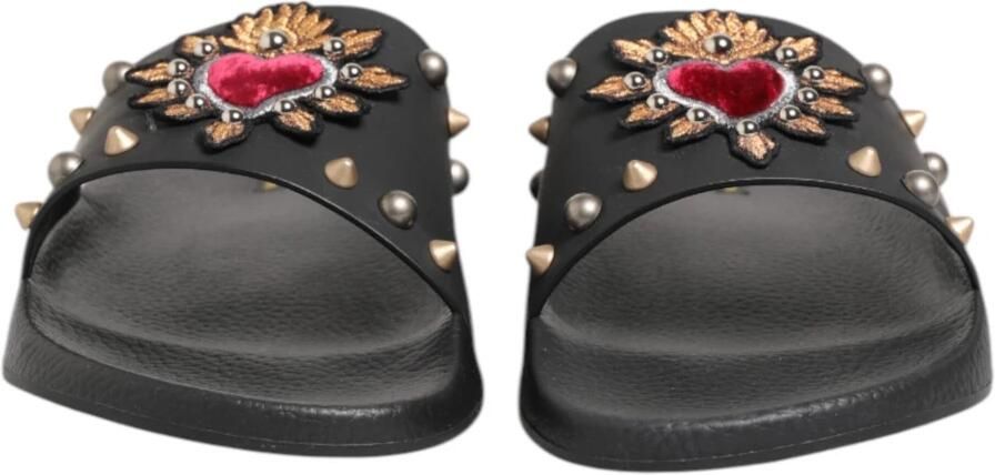Dolce & Gabbana Zwarte Sacred Heart Slides Strandkleding Schoenen - Foto 3