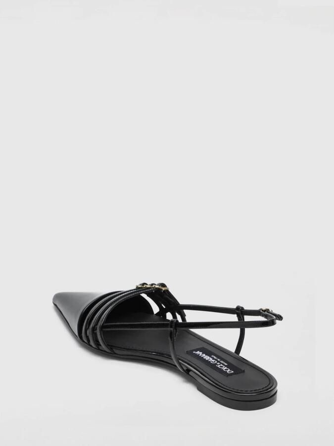 Dolce & Gabbana Zwarte Slingback Ballerina`s van Lakleer