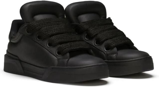 Dolce & Gabbana Portofino Sneakers Leer Zwart Black Heren - Foto 4