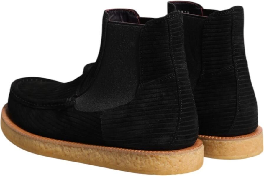 Dolce & Gabbana Zwarte Suède Instap Enkellaarsjes