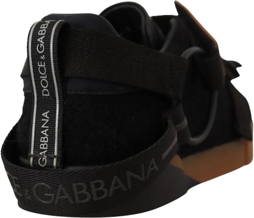 Dolce & Gabbana Zwarte Suède Sneakers Lage Top Casual