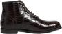 Dolce & Gabbana Donkerbruine Krokodillenleren Veterschoenen - Thumbnail 1