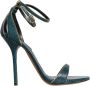 Dolce & Gabbana Donkergroene Leren Hakken Sandalen Schoenen Green Dames - Thumbnail 1