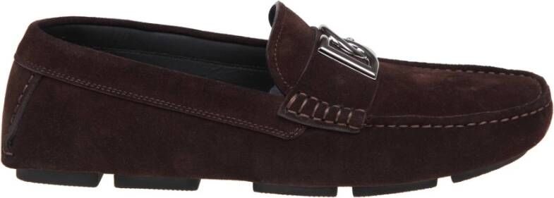 Dolce & Gabbana Ebony Suède Loafer Schoenen Brown Heren