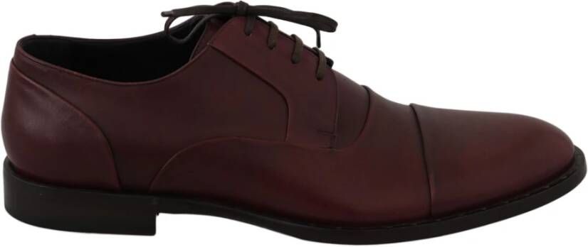 Dolce & Gabbana Elegante Bordeaux Leren Schoenen Brown Heren