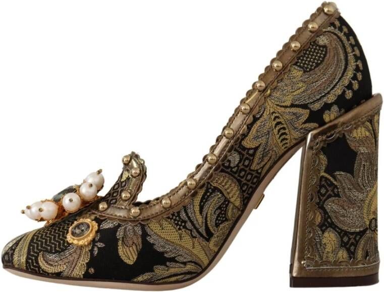 Dolce & Gabbana Elegante Gouden Jacquard Brokaat Pumps - Foto 1