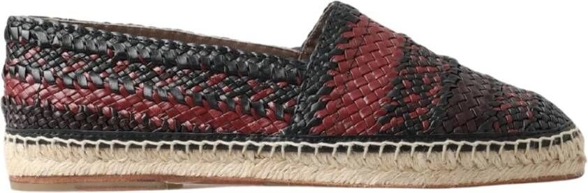 Dolce & Gabbana Elegante Geweven Leren Espadrilles Multicolor