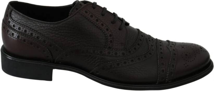Dolce & Gabbana Elegante Heren Leren Derby Dress Schoenen Black Heren