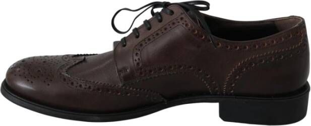 Dolce & Gabbana Elegante Leren Brogue Veterschoenen