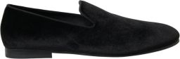 Dolce & Gabbana Zwarte Velvet Loafers Formele Schoenen Black Heren