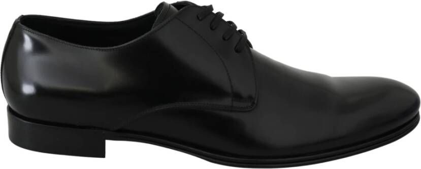 Dolce & Gabbana Elegante Zwarte Leren Derby Schoenen