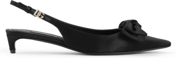 Dolce & Gabbana Elegante Zwarte Slingback Schoenen Black Dames