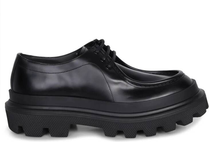 Dolce & Gabbana Elegante Zwarte Veterschoenen voor Heren Black Heren