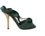Dolce & Gabbana Emerald Exotic Leather Heels Sandals Shoes Groen Dames - Thumbnail 1
