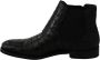 Dolce & Gabbana Black Crocodile Leather Derby Boots Shoes Zwart Heren - Thumbnail 1