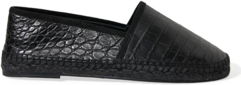 Dolce & Gabbana Luxe Zwarte Leren Espadrilles Black Heren